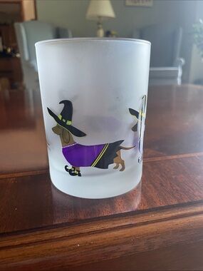 Culver Witch Dachshund low ball glass.